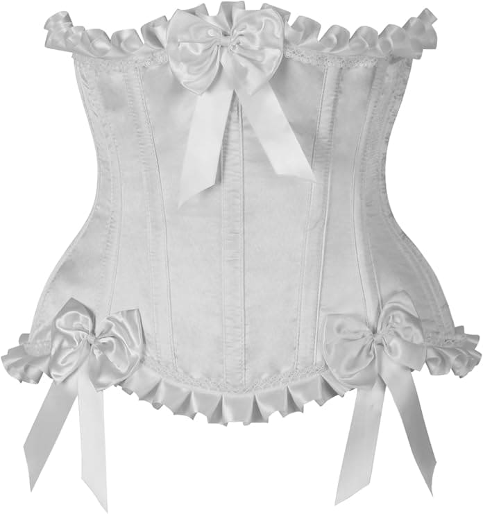 White Swan Coquette Outfit with a Corset, Blush Tulle and Pearls