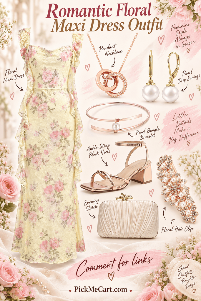 Romantic Floral Maxi Dress Outfit