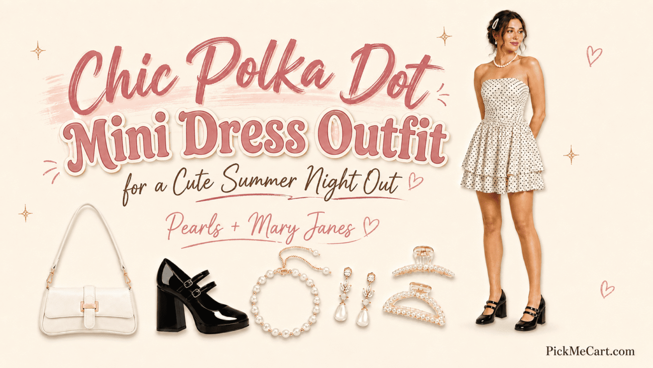 Chic Polka Dot Mini Dress Outfit for a Cute Summer Night Out