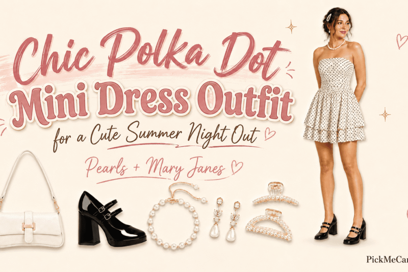 Chic Polka Dot Mini Dress Outfit for a Cute Summer Night Out